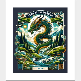 Verdant Dragon's Realm Enchanted Valley - Lunar New Year 2024 Posters and Art